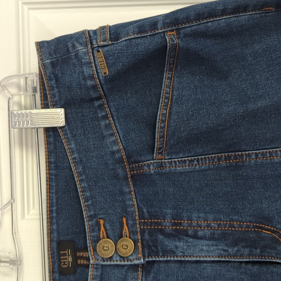 G.I.L.I Flared Jeans - Women's Size 12 Slit Back Front Seam Medium Wash - Picture 9 of 14